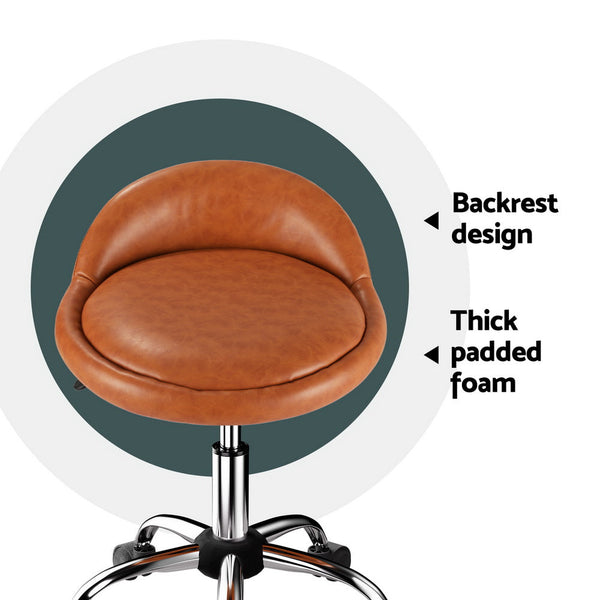 Artiss Salon Stool Swivel Chair Backrest Chairs Artiss