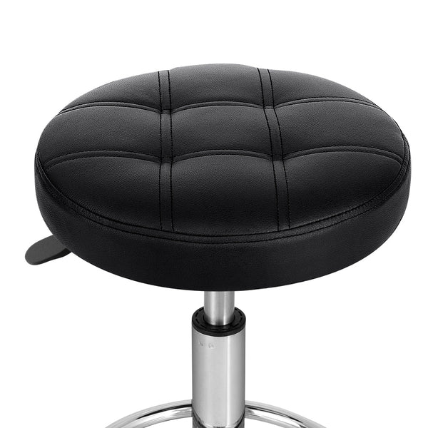 Artiss Salon Stool Swivel Height Adjustable Round Barber Spa Chair PU Black Artiss