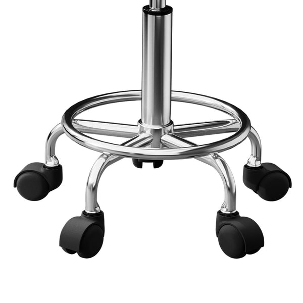 Artiss Salon Stool Swivel Height Adjustable Round Barber Spa Chair PU Black Artiss