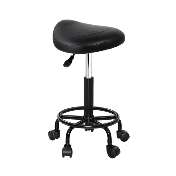 Artiss Saddle Stool Salon Chair Black Swivel Beauty Barber Hairdressing Gas Lift Artiss