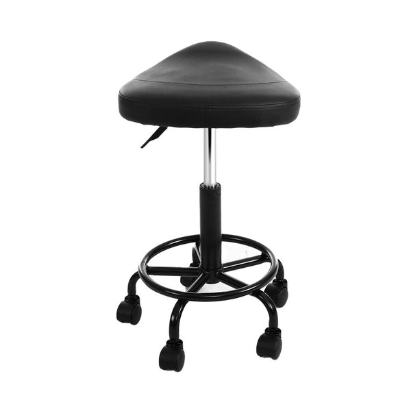 Artiss Saddle Stool Salon Chair Black Swivel Beauty Barber Hairdressing Gas Lift Artiss