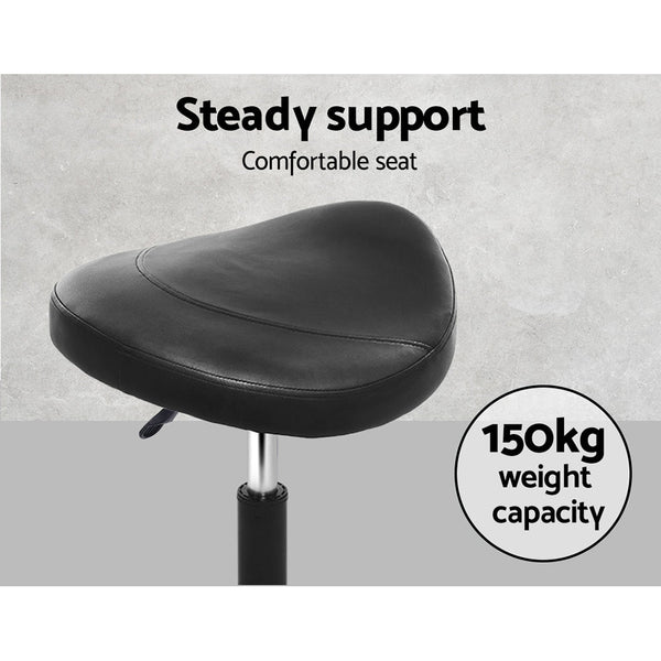 Artiss Saddle Stool Salon Chair Black Swivel Beauty Barber Hairdressing Gas Lift Artiss