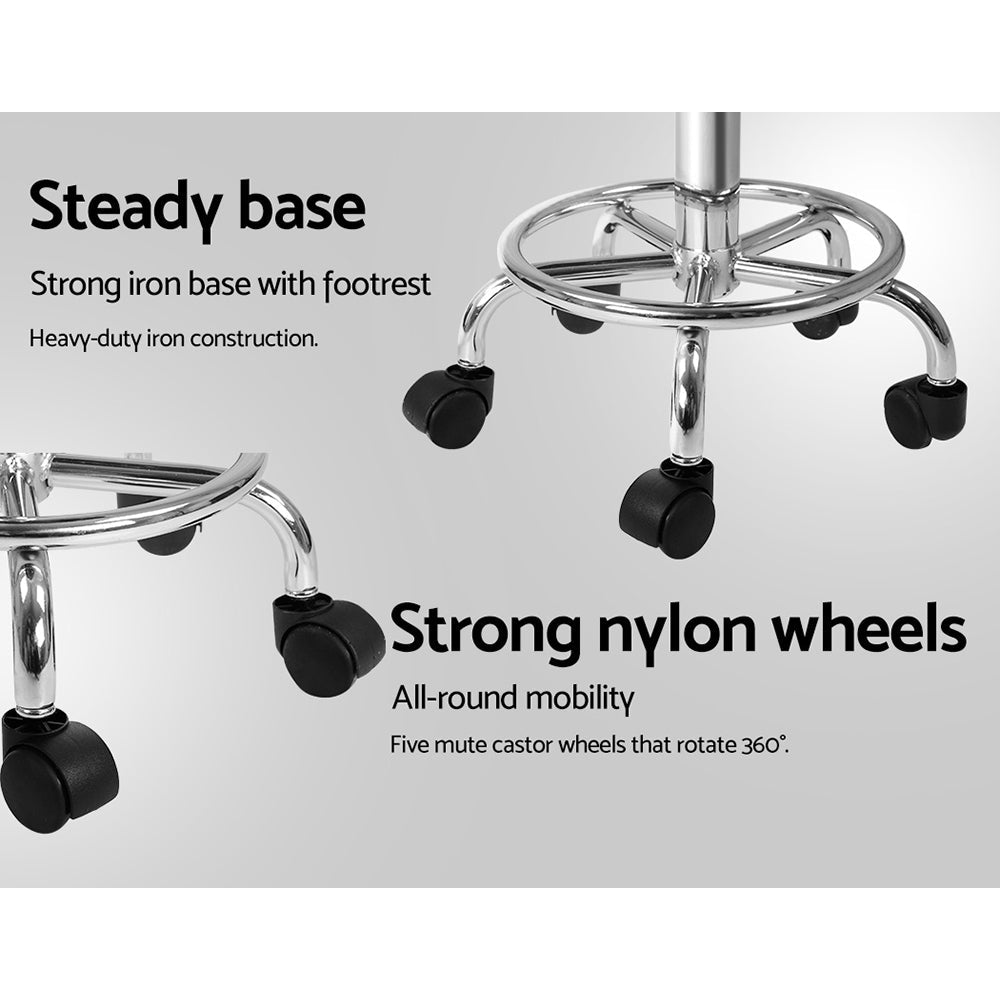 Artiss 2X Saddle Salon Stool Swivel Barber Hair Dress Chair Hydraulic Lift White Artiss