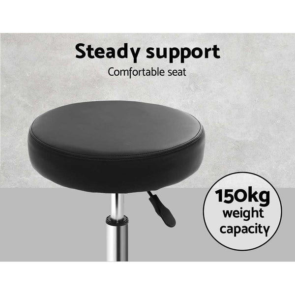 Artiss 2X Salon Stool Round Swivel Barber Hair Bar Stools Hydraulic Lift Black Artiss