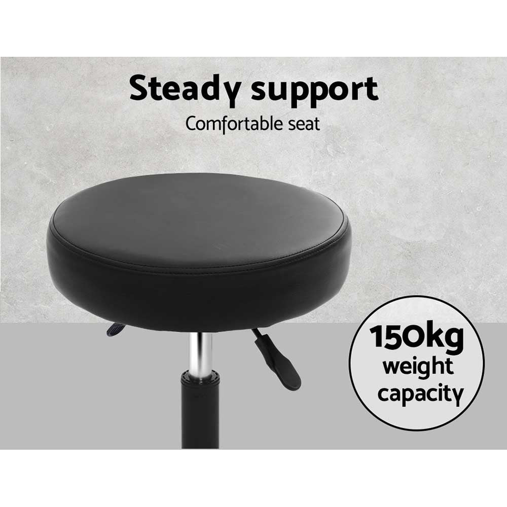 Artiss 2X Salon Stool Swivel Round Barber Hair Bar Stools Hydraulic Lift Black Artiss