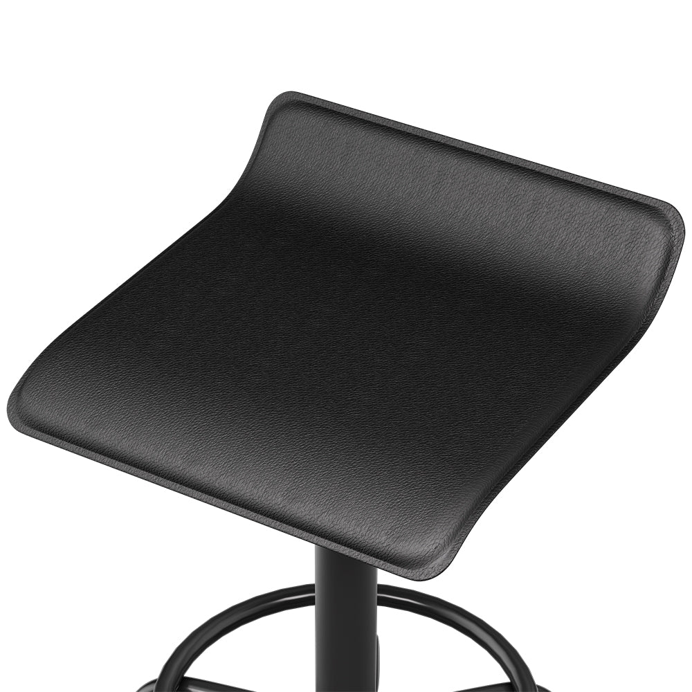 Artiss Salon Stool Swivel Height Adjustable Square Barber Spa Chair PU Black Artiss