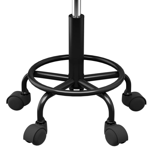 Artiss Salon Stool Swivel Height Adjustable Square Barber Spa Chair PU Black Artiss