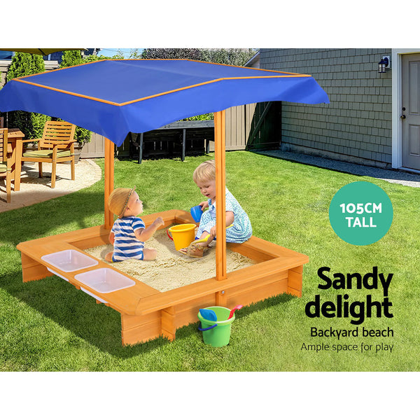 Keezi Outdoor Canopy Sand Pit freeshipping - Awezingly