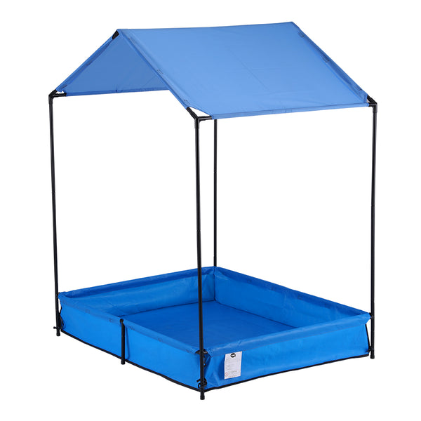 Keezi Kids Sandpit Metal Sandbox Sand Pit with Canopy Cover Outdoor Toys 120cm Keezi