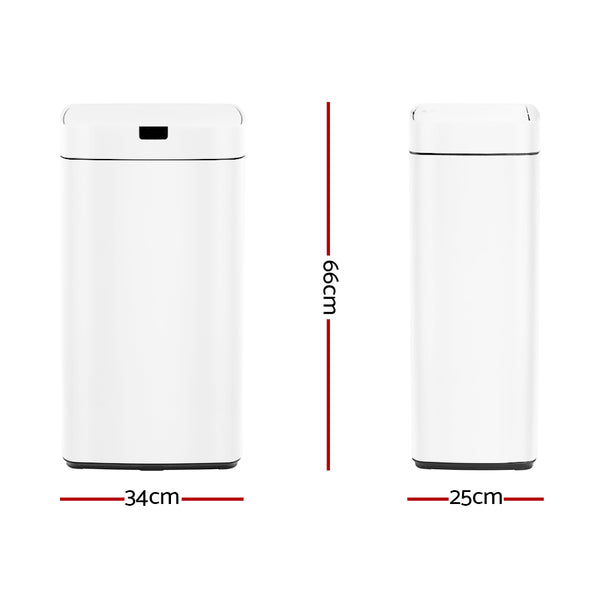 Devanti 45L Sensor Bin White freeshipping - Awezingly