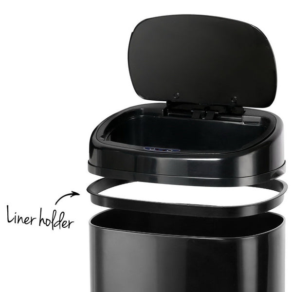 58L Motion Sensor Rubbish Bin - Black freeshipping - Awezingly