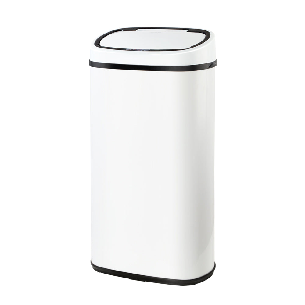 Devanti 58L Sensor Bin White freeshipping - Awezingly