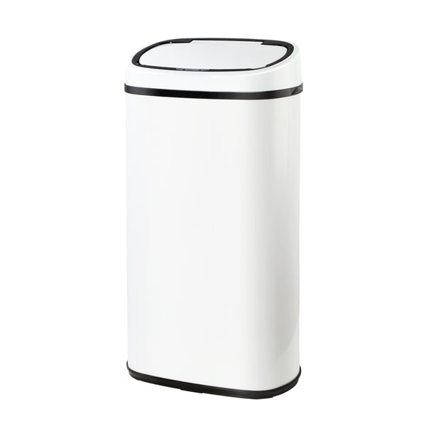 Devanti 58L Sensor Bin White freeshipping - Awezingly