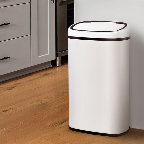 Devanti 58L Sensor Bin White freeshipping - Awezingly