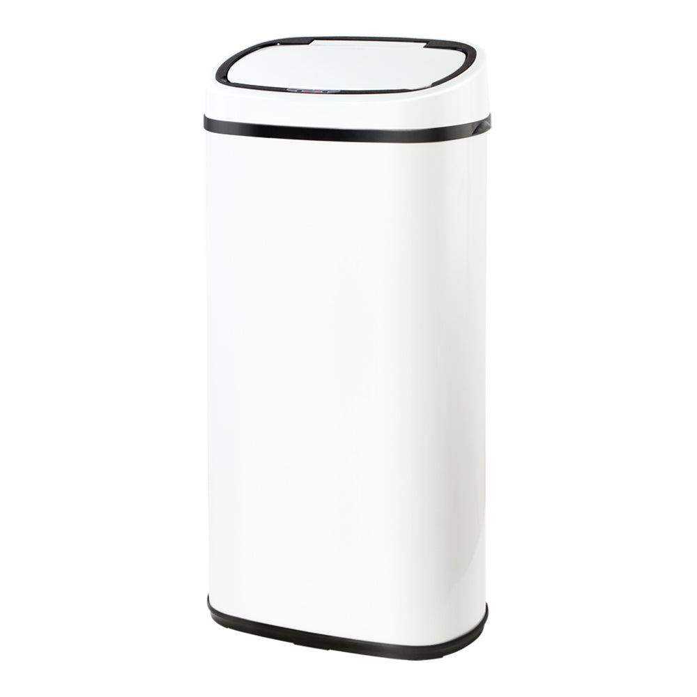 Devanti 68L Sensor Bin White freeshipping - Awezingly