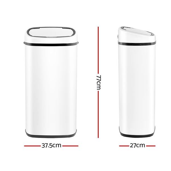 Devanti 68L Sensor Bin White freeshipping - Awezingly