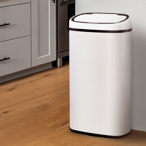 Devanti 68L Sensor Bin White freeshipping - Awezingly