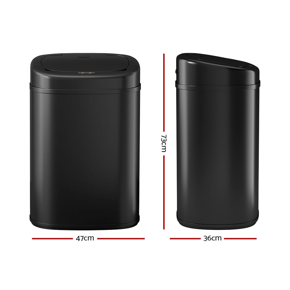 Devanti 82L Motion Sensor Bin Rubbish Waste Automatic Trash Can Kitchen Black Devanti