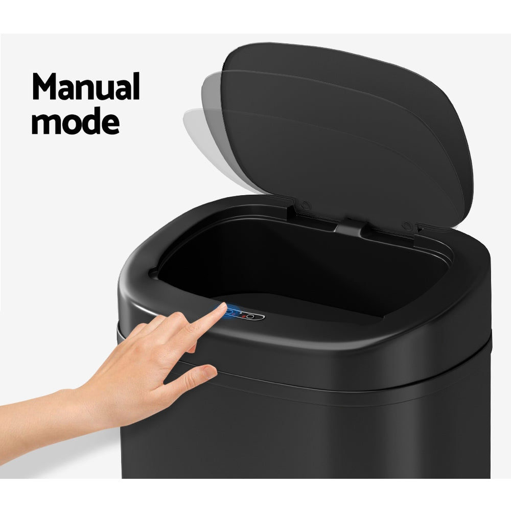 Devanti 82L Motion Sensor Bin Rubbish Waste Automatic Trash Can Kitchen Black Devanti