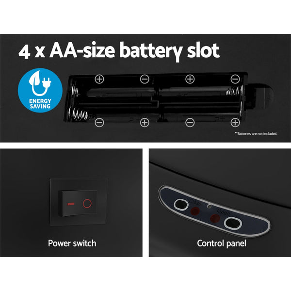 Devanti 82L Motion Sensor Bin Rubbish Waste Automatic Trash Can Kitchen Black Devanti