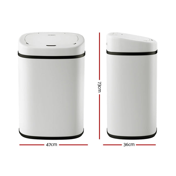 Devanti 82L Motion Sensor Bin Rubbish Automatic White Devanti