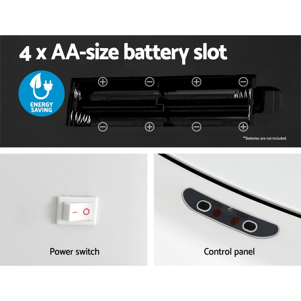 Devanti 82L Motion Sensor Bin Rubbish Automatic White Devanti