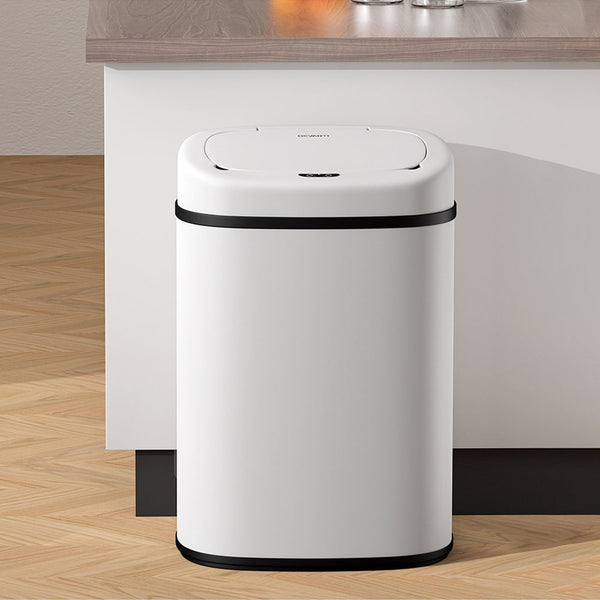 Devanti 82L Motion Sensor Bin Rubbish Automatic White Devanti