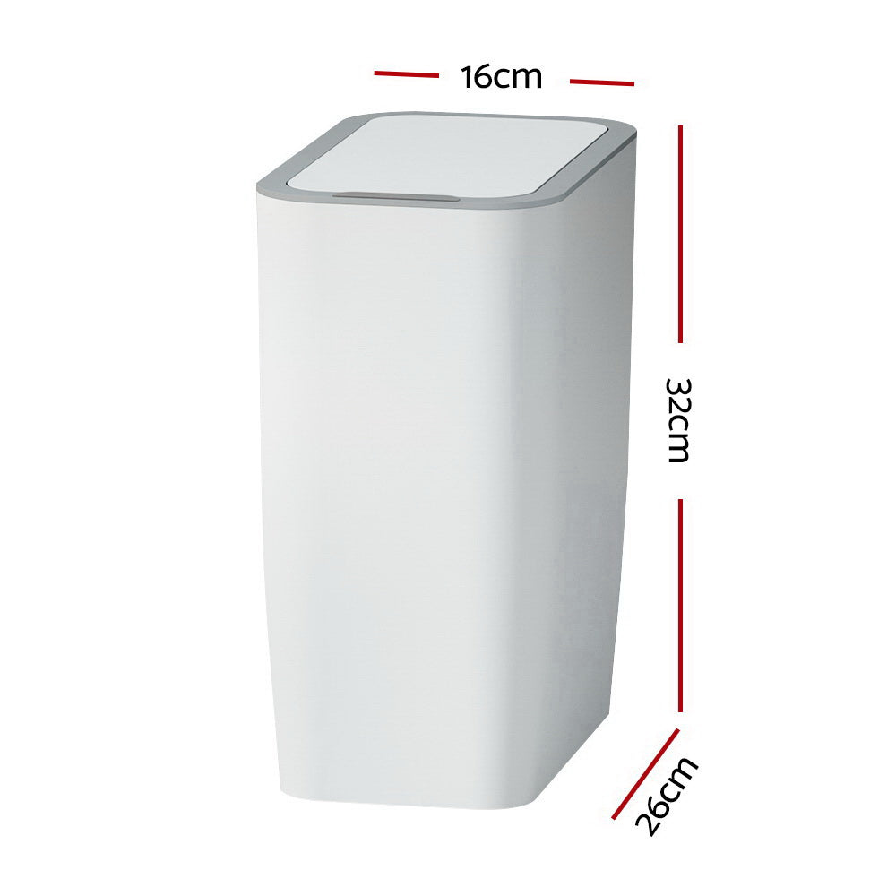 Devanti Motion Sensor Bin Automatic Rubbish Bins Waste Trash Can White 9L Devanti