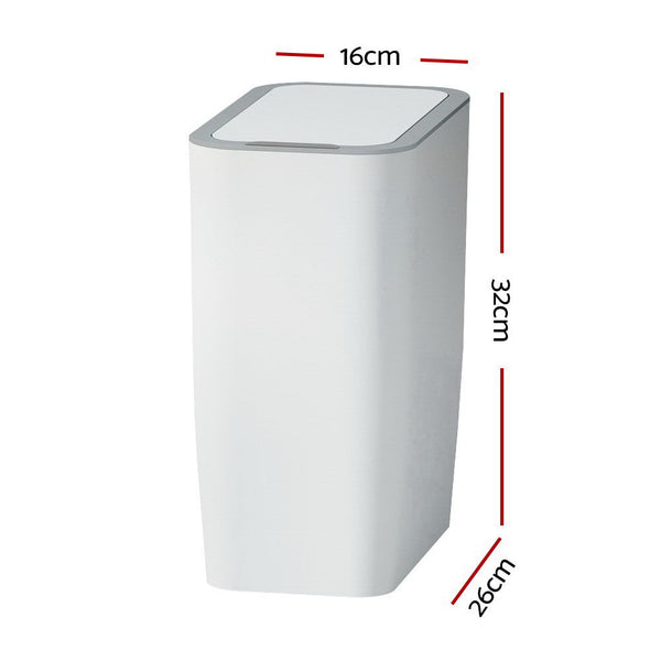 Devanti Motion Sensor Bin Automatic Rubbish Bins Waste Trash Can White 9L Devanti