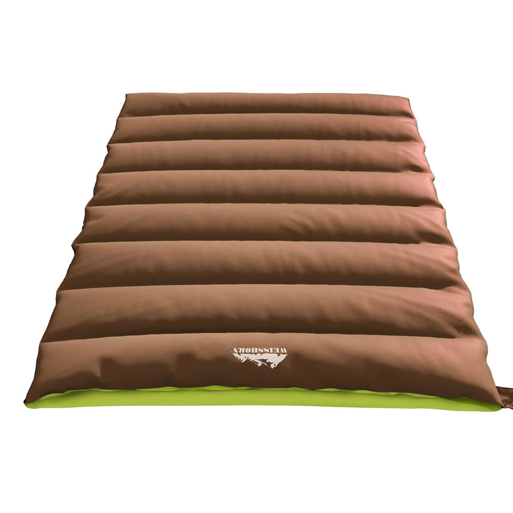 Weisshorn Sleeping Bag Double Bags Thermal Camping Hiking Tent Brown -5°C Weisshorn