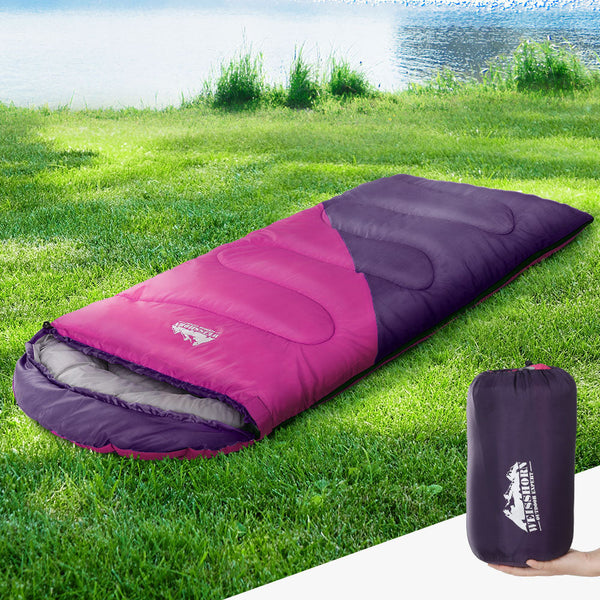 Weisshorn Sleeping Bag Bags Kid 172cm Camping Hiking Thermal Pink Weisshorn