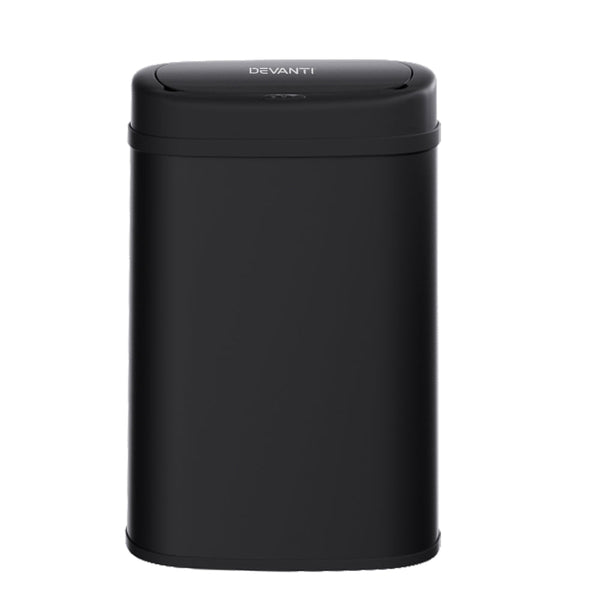 Devanti Sensor Bin 50L Motion Rubbish Trash Can Auto Touch Free Kitchen Black Devanti
