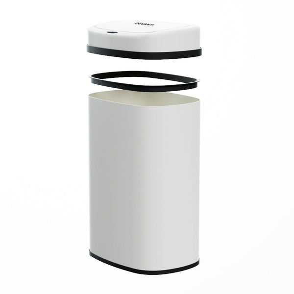 Devanti Sensor Bin Motion Rubbish Trash Can Automatic Touch Free Kitchen White Devanti