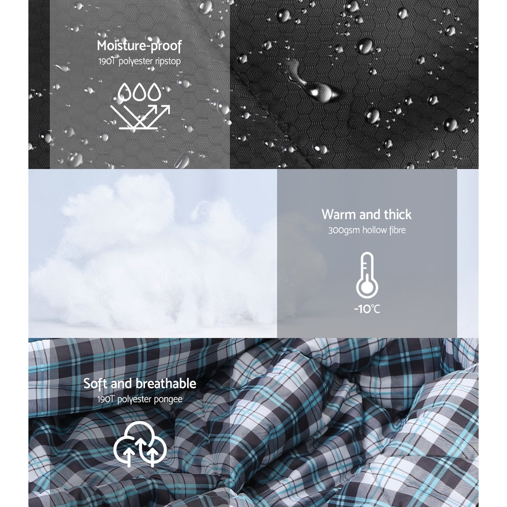 Weisshorn Sleeping Bag Camping Hiking Tent Outdoor Comfort 5 Degree Grey Weisshorn