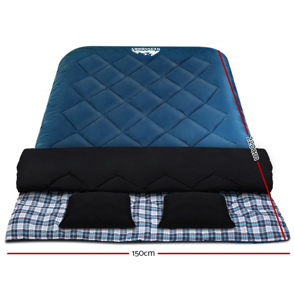 Weisshorn Sleeping Bag Camping Hiking Tent Outdoor Comfort 5 Degree Navy Weisshorn