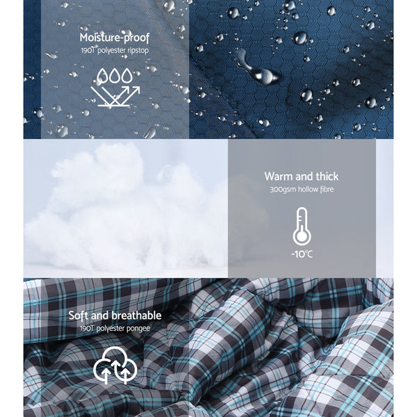 Weisshorn Sleeping Bag Camping Hiking Tent Outdoor Comfort 5 Degree Navy Weisshorn