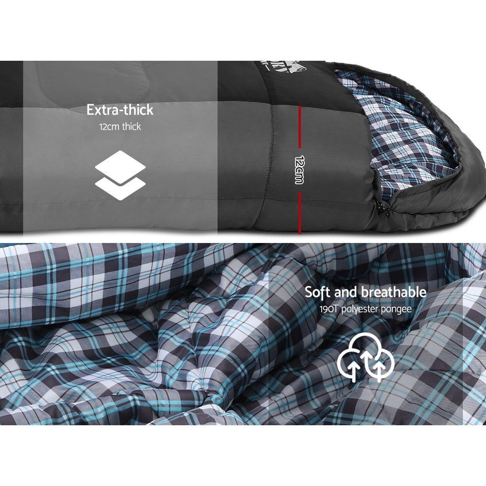 Weisshorn Sleeping Bag Bags Single Camping Hiking -20°C to 10°C Tent Winter Thermal Grey freeshipping - Awezingly