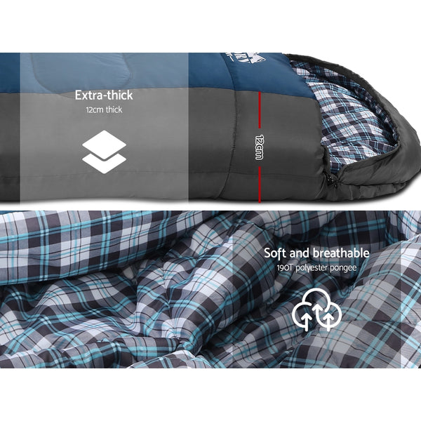Weisshorn Sleeping Bag Bags Single Camping Hiking -20°C to 10°C Tent Winter Thermal Navy freeshipping - Awezingly