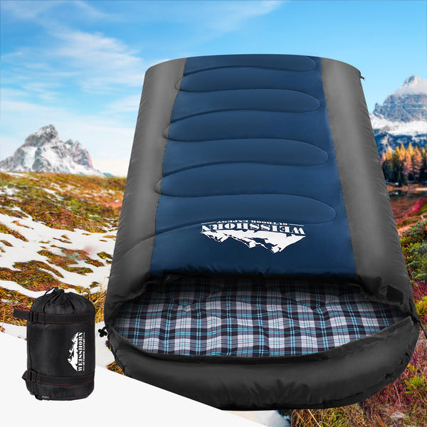 Weisshorn Sleeping Bag Bags Single Camping Hiking -20°C to 10°C Tent Winter Thermal Navy freeshipping - Awezingly