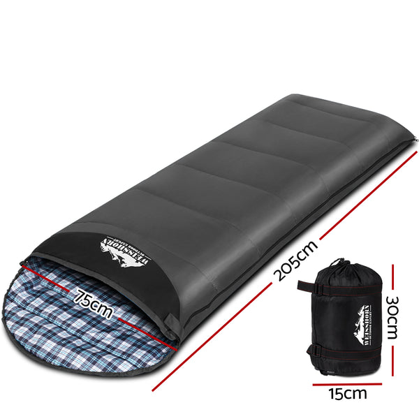 Weisshorn Sleeping Bag Single Camping Hiking Winter Thermal Grey freeshipping - Awezingly