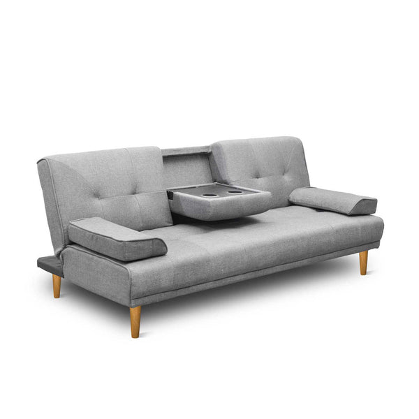 Artiss Sofa Bed 188CM Grey Faux Linen Artiss