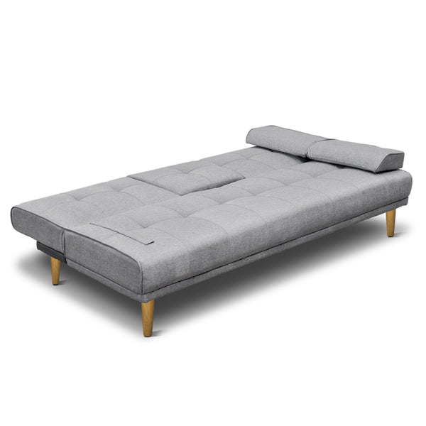 Artiss Sofa Bed 188CM Grey Faux Linen Artiss