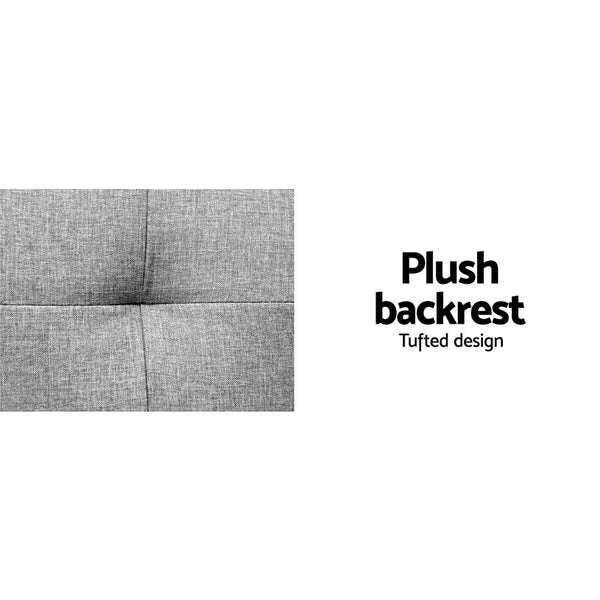 Artiss Sofa Bed 188CM Grey Faux Linen Artiss