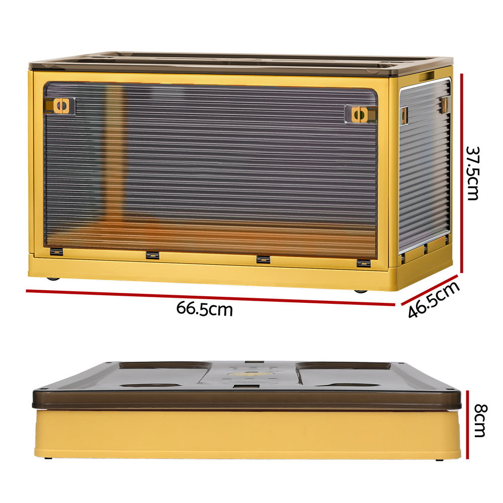 Artiss Storage Container Foldable Stackable Large 5 Sides Open Transparent 115L Artiss