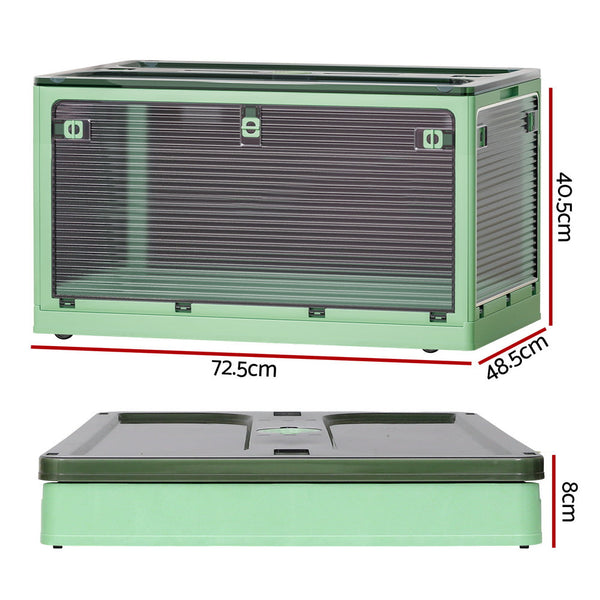 Artiss Storage Container Foldable Stackable Large 5 Sides Open Transparent 140L Artiss