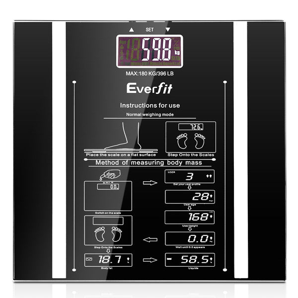 Everfit Electronic Digital Body Fat Scale - Black freeshipping - Awezingly