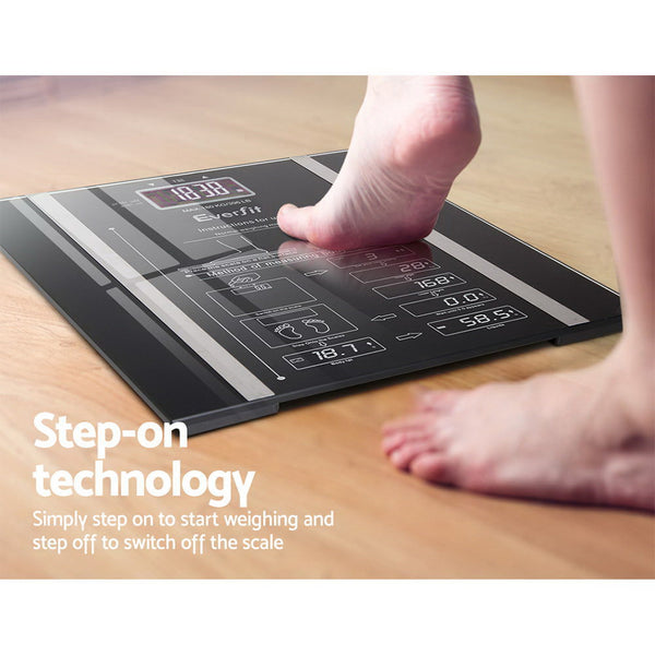 Everfit Electronic Digital Body Fat Scale - Black freeshipping - Awezingly