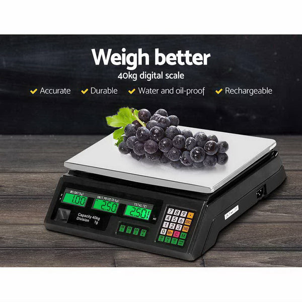 eMAJIN Scales Digital Kitchen 40KG Weighing Scales Shop Market LCD Does not apply