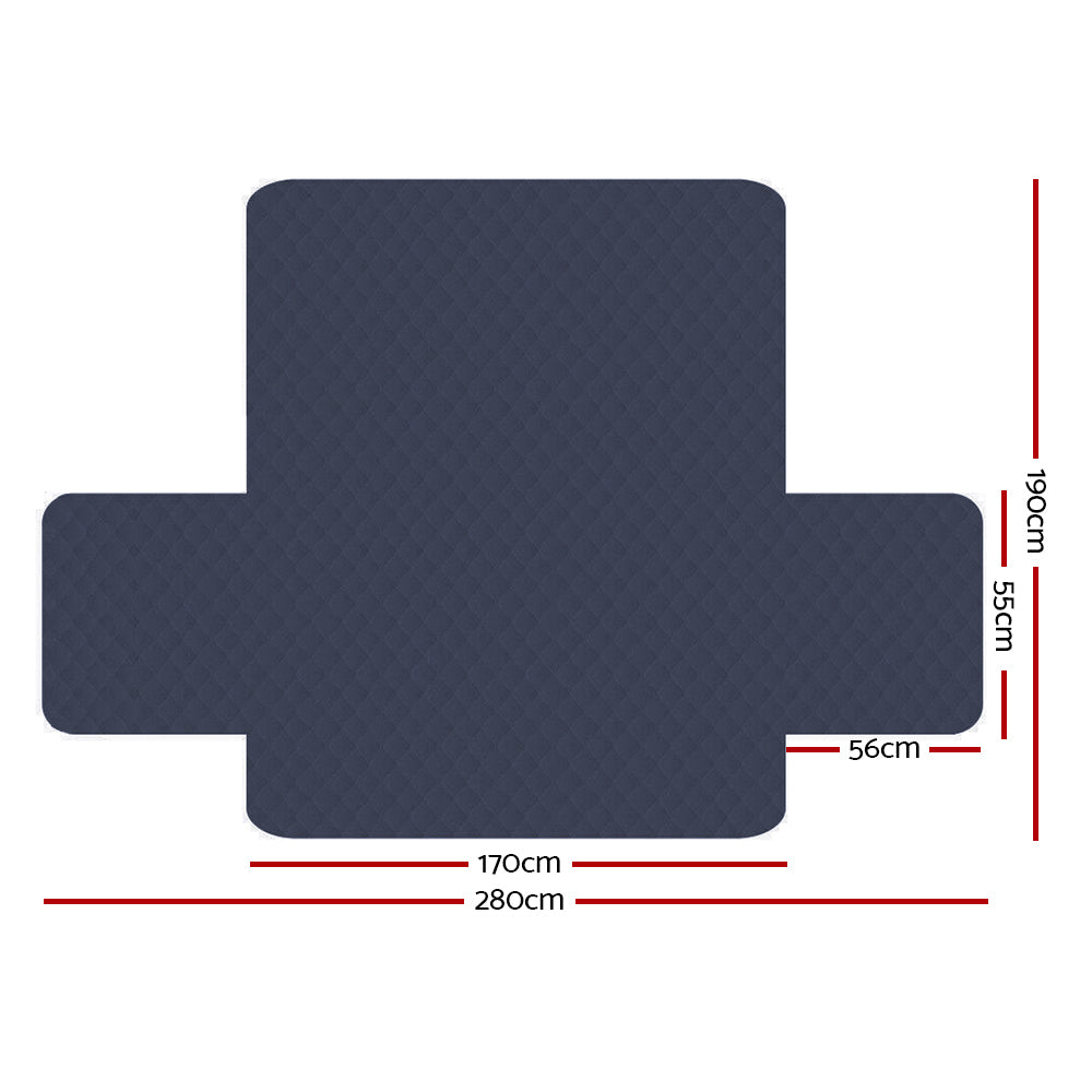 Artiss Sofa Cover Quilted Couch Covers Lounge Protector Slipcovers 3 Seater Dark Grey Artiss