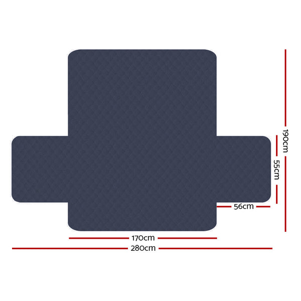 Artiss Sofa Cover Quilted Couch Covers Lounge Protector Slipcovers 3 Seater Dark Grey Artiss